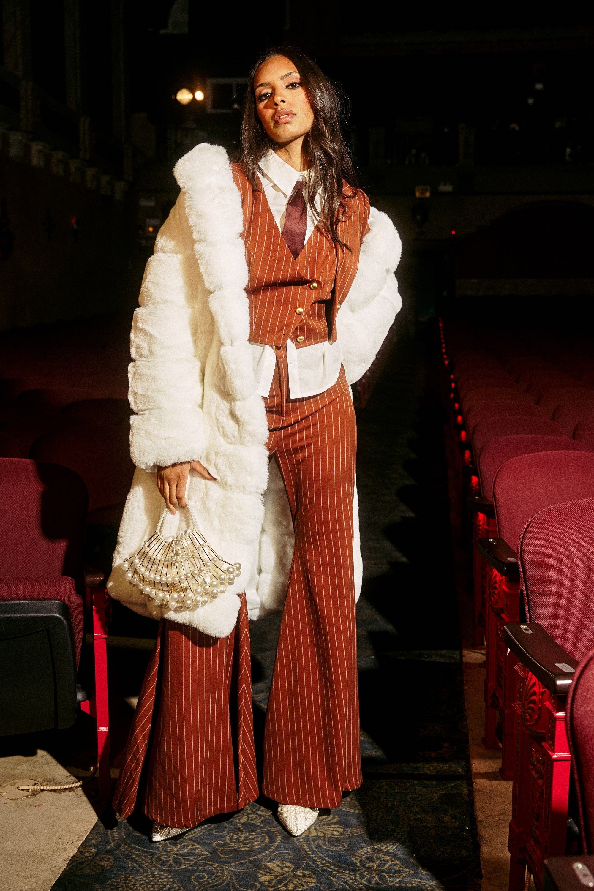 BERLIN HOODED FAUX FUR IN WHITE