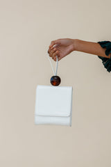 Audrey Wrist Strap Bead Purse White