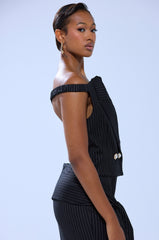 BUSINESS ONLY PINSTRIPE CORSET
