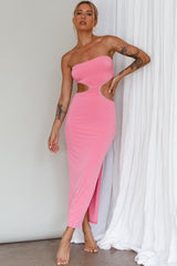 Bridget Cut-Out Midi Dress Barbie Pink