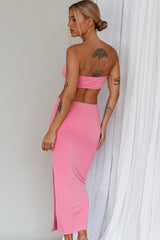 Bridget Cut-Out Midi Dress Barbie Pink