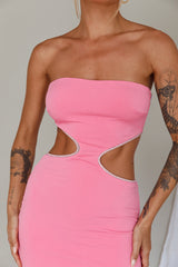 Bridget Cut-Out Midi Dress Barbie Pink