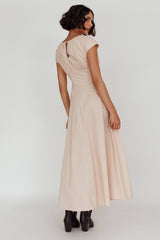 Derry Cap Sleeve A-line Maxi Dress Oat