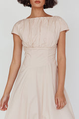 Derry Cap Sleeve A-line Maxi Dress Oat