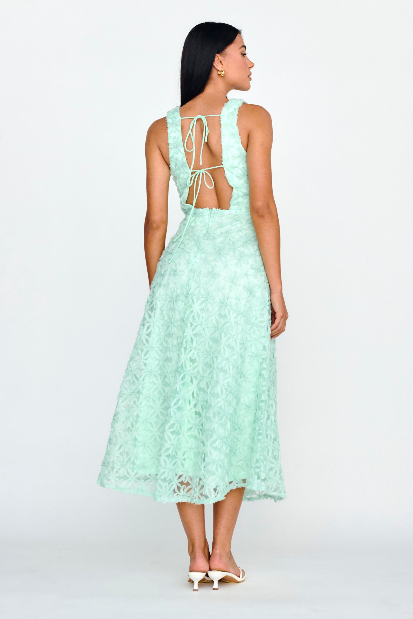Dianne Sleeveless Embellished Midi Dress Mint