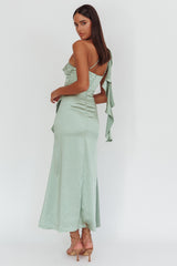 Carmel One-Shoulder Split Maxi Dress Sage