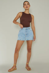 Attitude Ribbed Leotard Chocolate