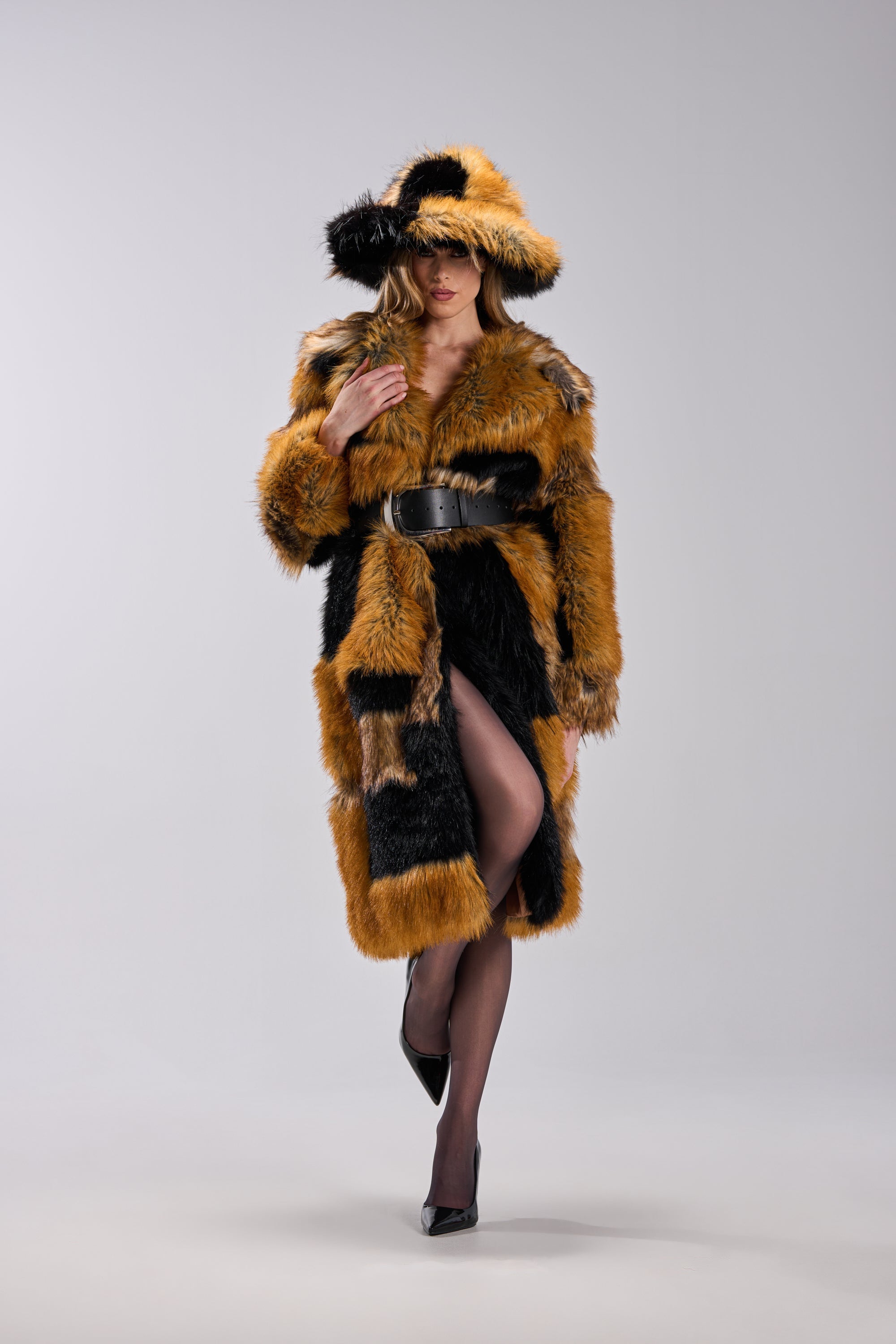 COSMO PATCHWORK FAUX FUR