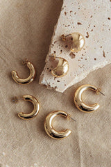 Casper Chunky Earrings Set Gold
