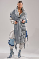 PILOT JONES LONG LINE PUFFER VEST IN DENIM