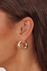 Chiara Half Hoop Stud Earrings Gold