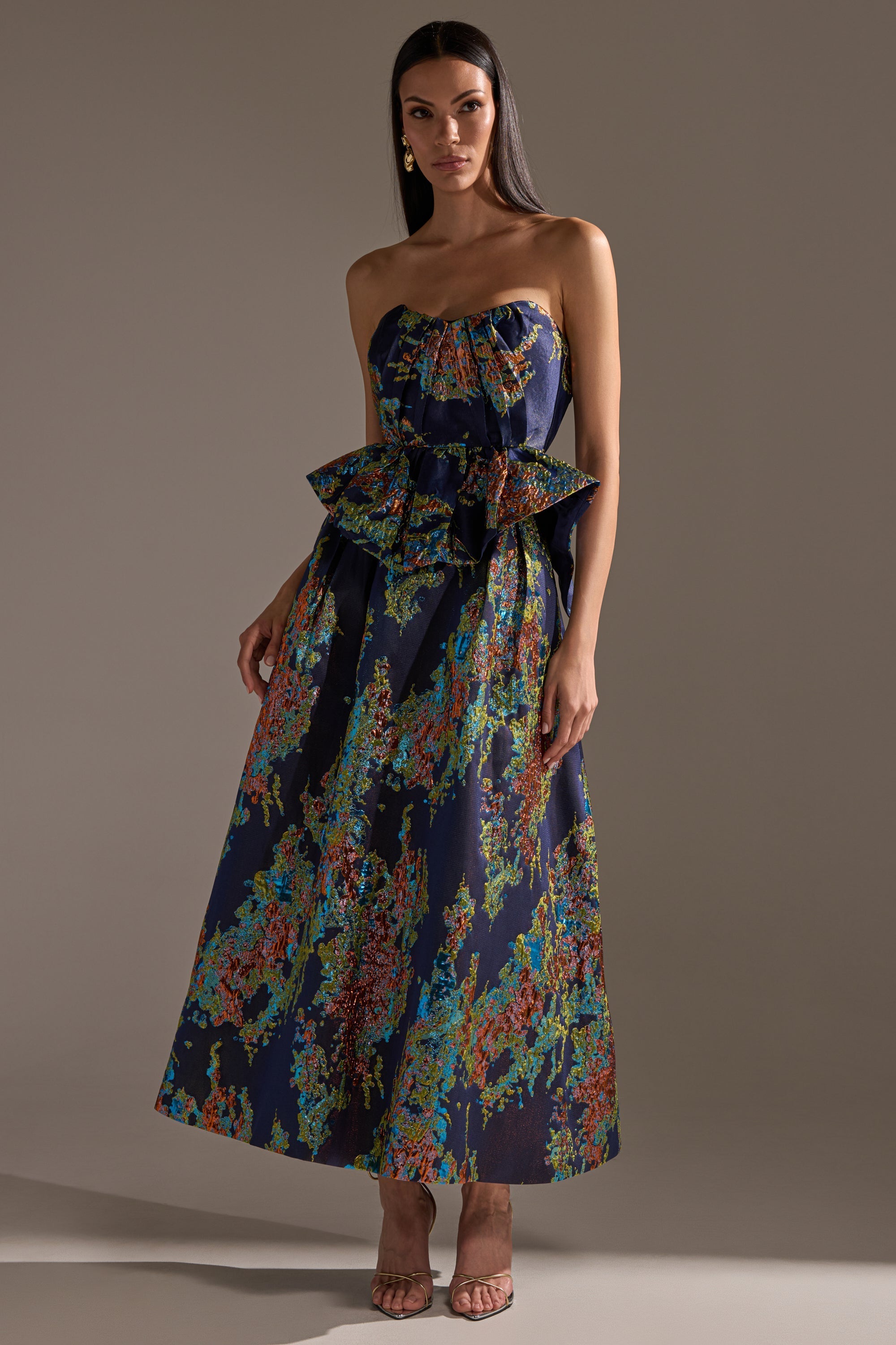 TRANSCENDENT FLORAL BROCADE CORSET TOP