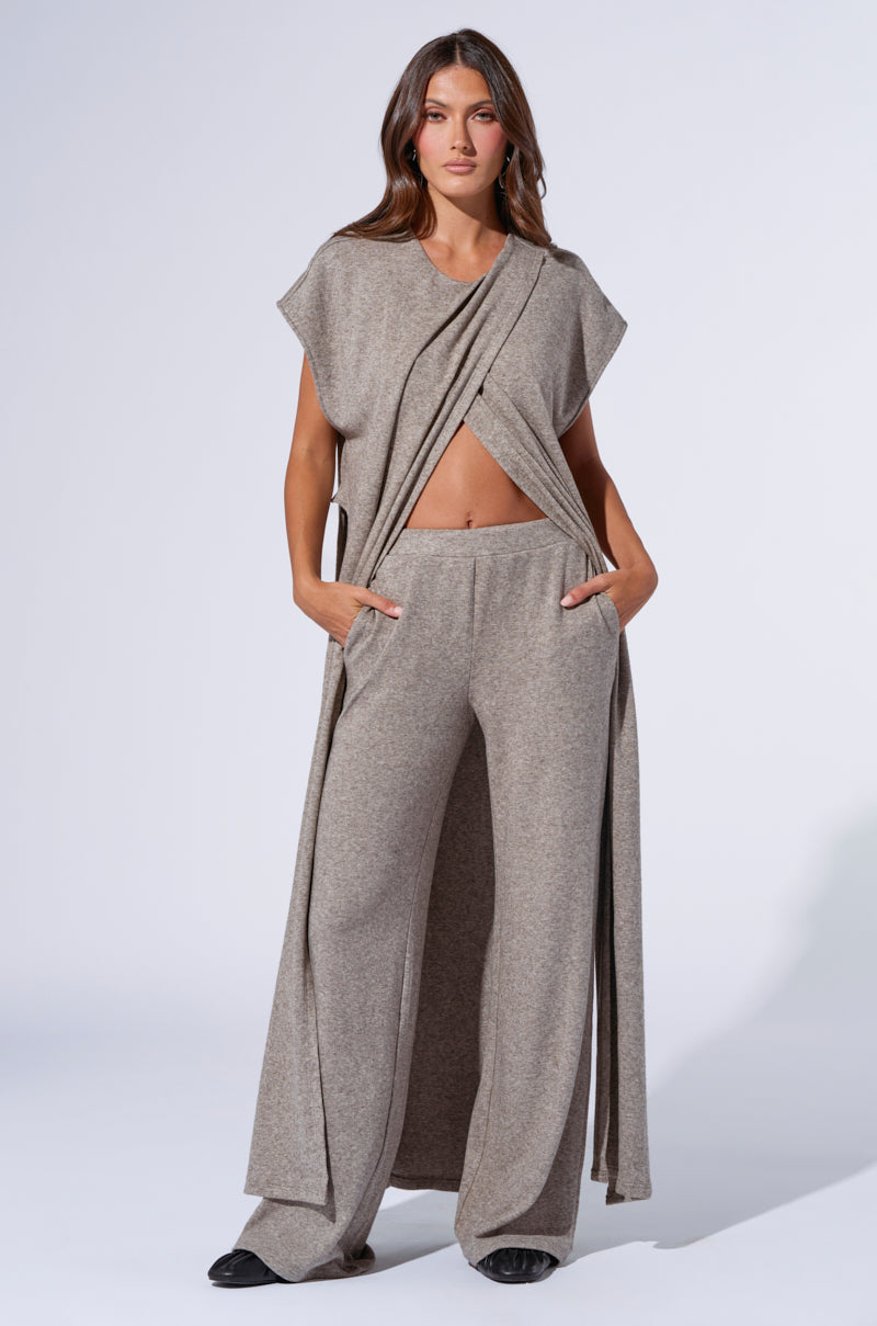 VIBE OUT LONG KNIT SWEATER IN GREY