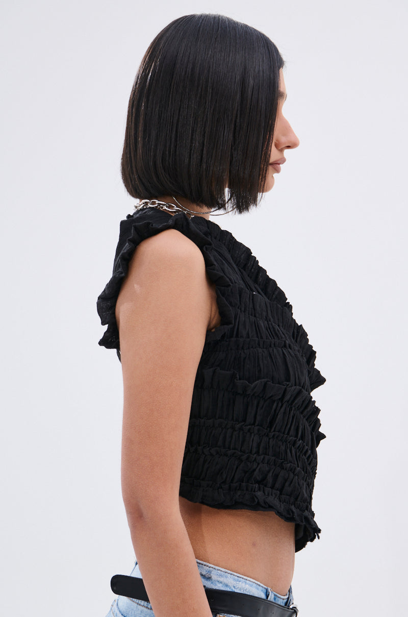 FOREVER AND EVER SLINKY TOP WITH LACE UP BACK