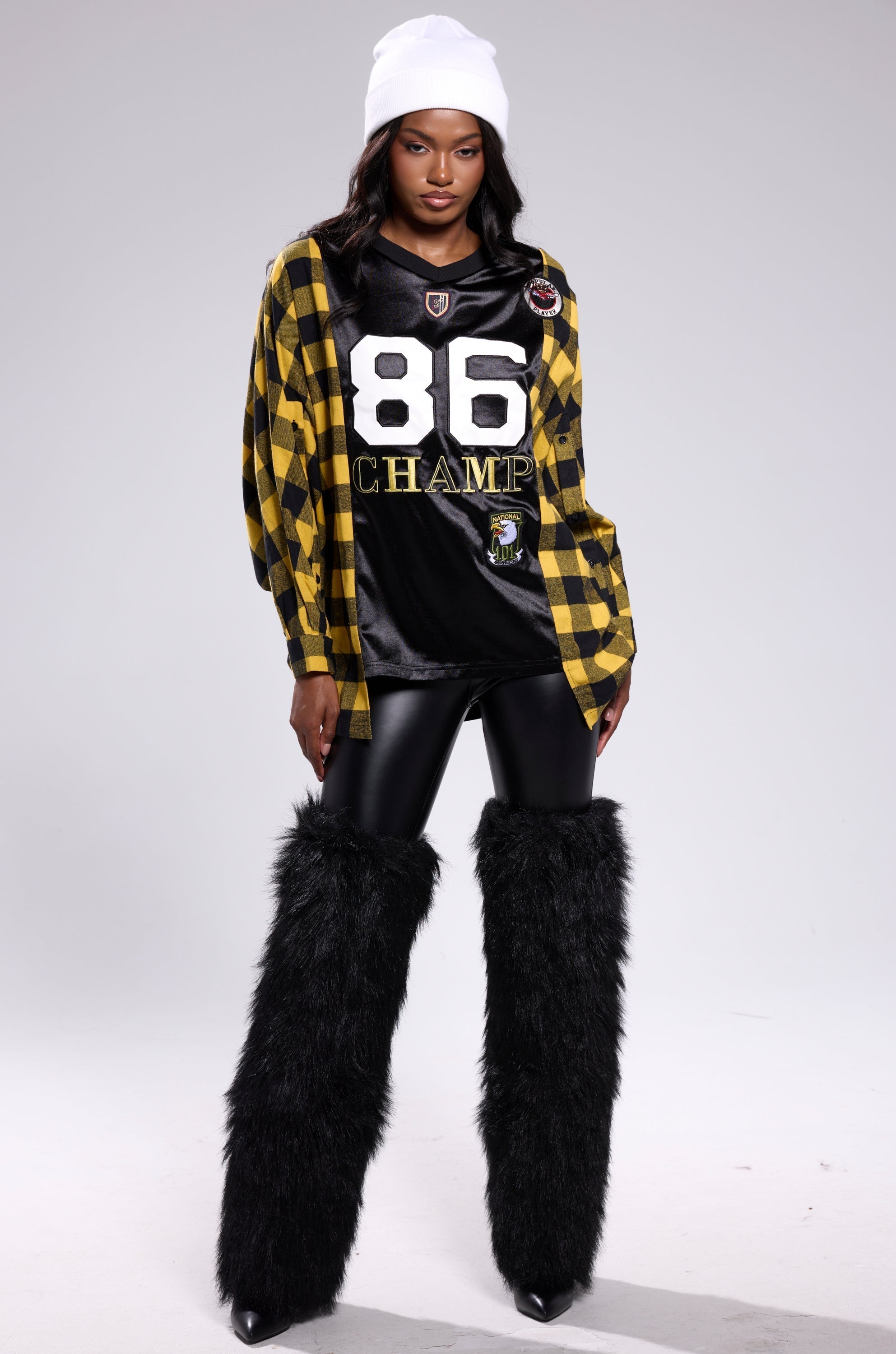 NEW CHAMP REBUILT JERSEY FLANNEL TOP