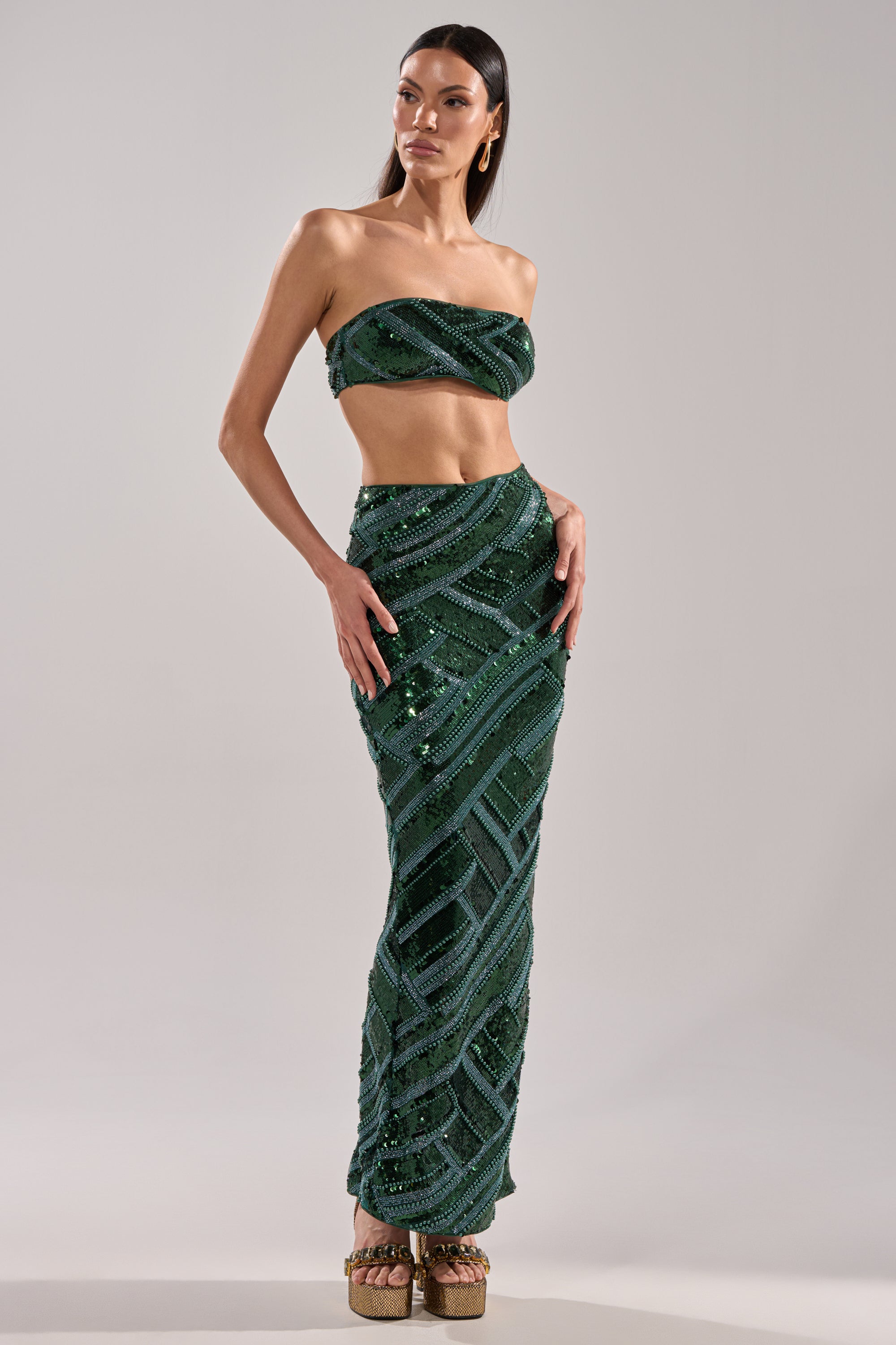HOTTEST GIRL IN THE CLUB SEQUIN BANDEAU