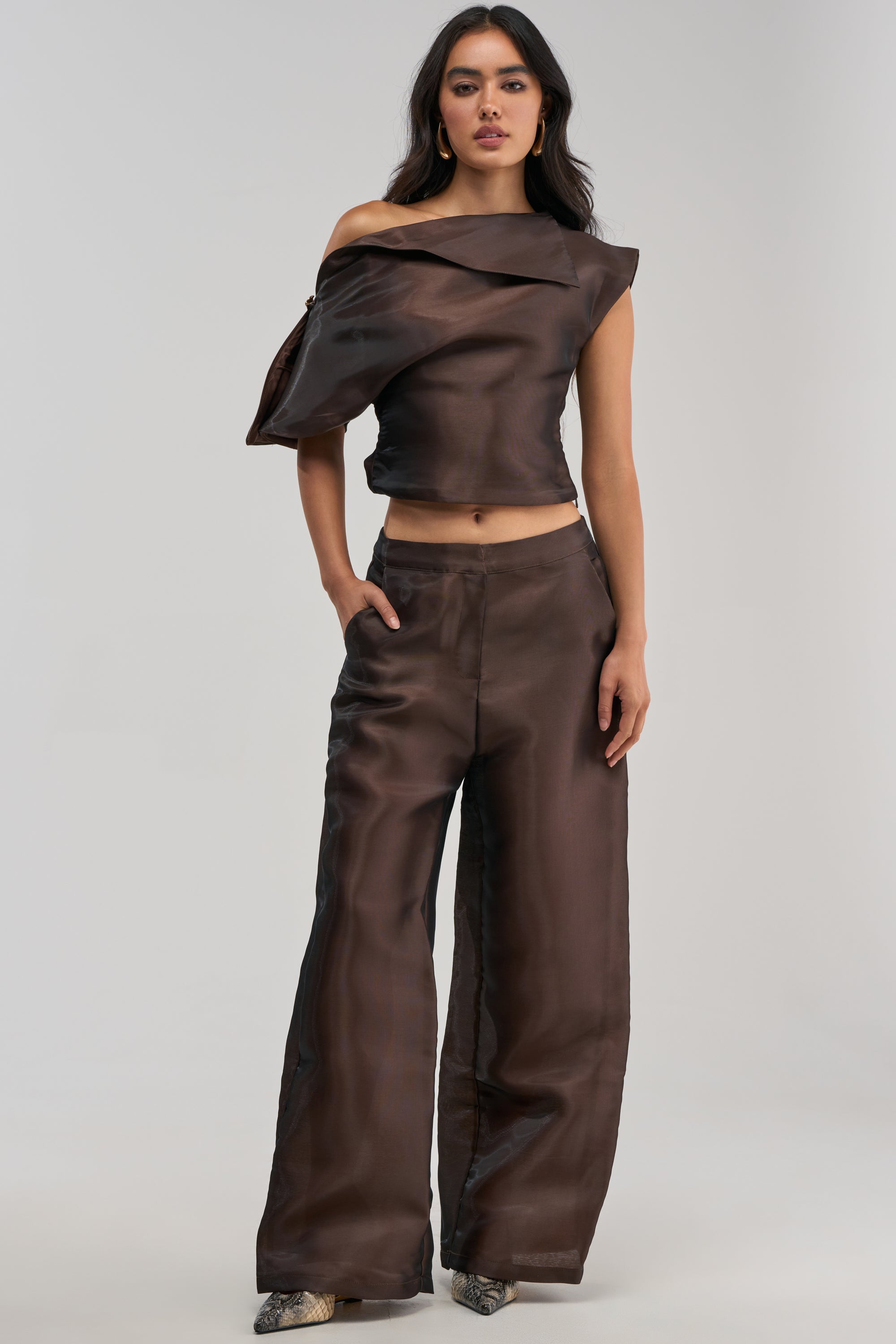 ON FIRE BLOUSE IN BROWN