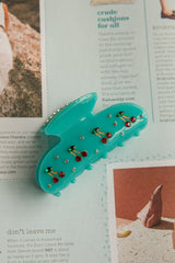 Cherry Pie Hair Clip Blue