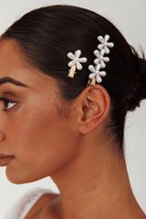 Aurelia Pearl Flower Hairclip Set