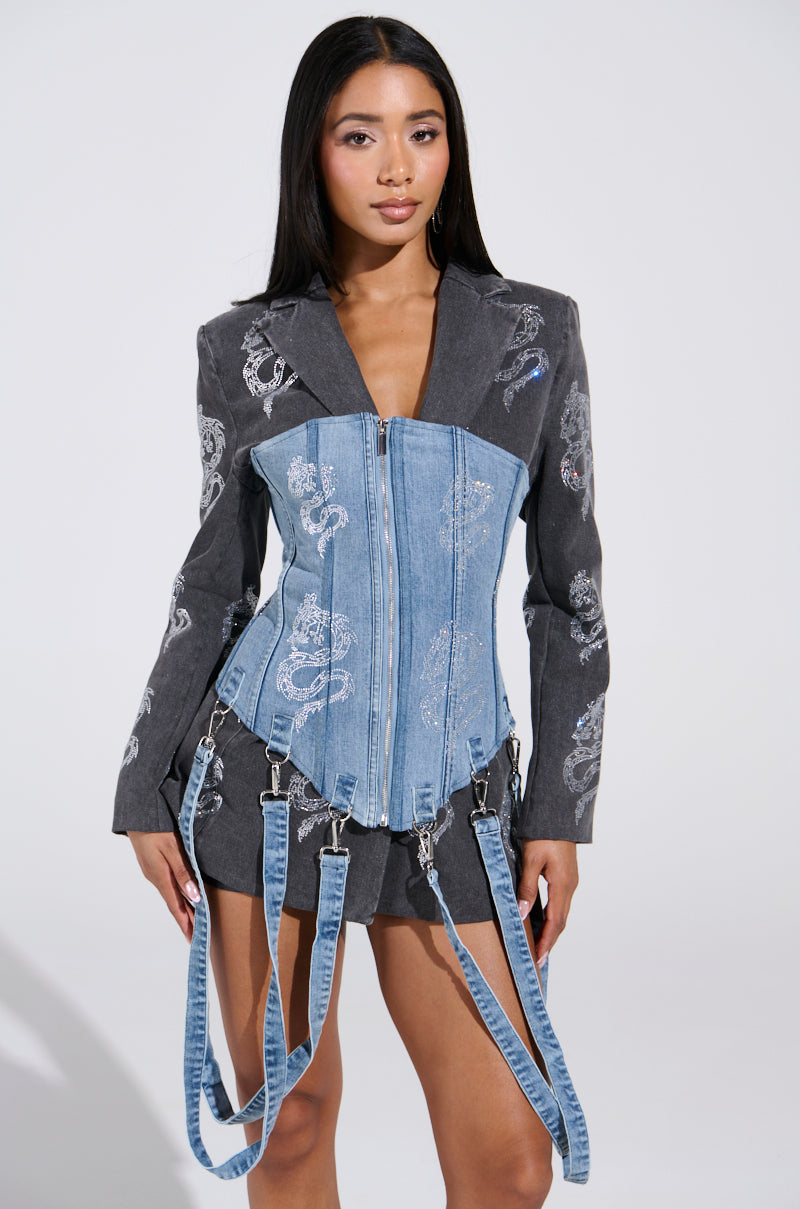 DRAGON SENSE EMBELLISHED CORSET