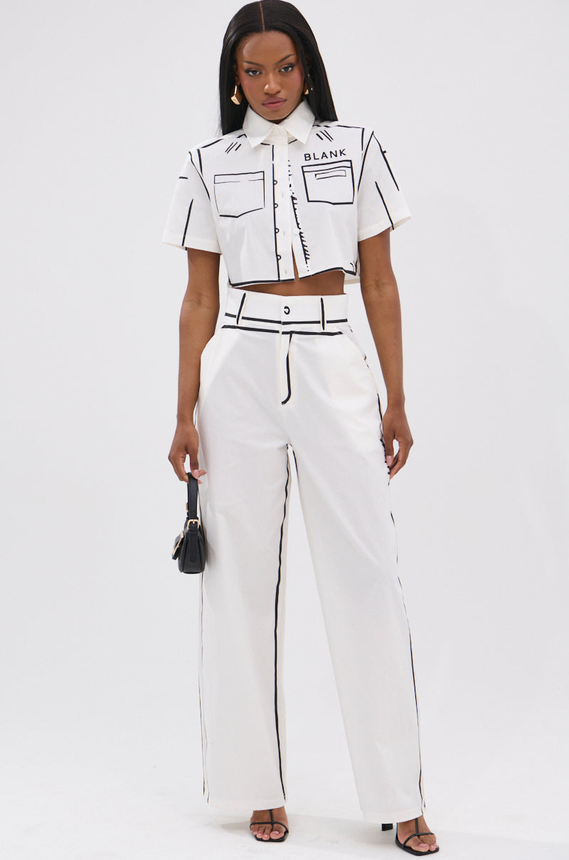 BLANK SPACE HIGH WAIST PALAZZO PANT