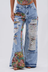 THOUGHT I KNEW YOU RELAXED DENIM WITH BROCADE
