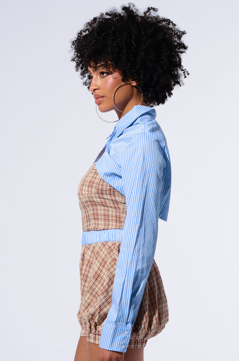 REAL LOVE PLAID TOP