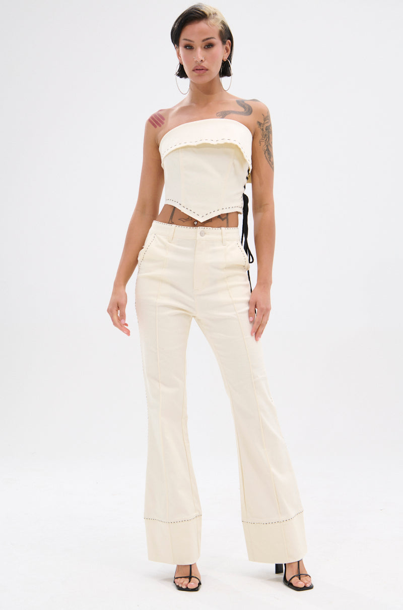 BREAK MY LOVE LINEN LACE UP PANT