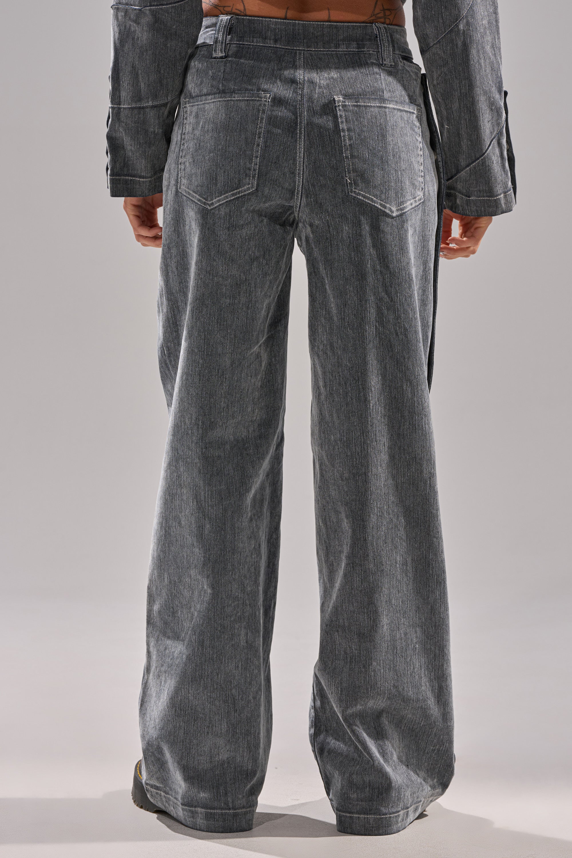 CATCHING EYES VELVET DENIM WIDE-LEG PANT