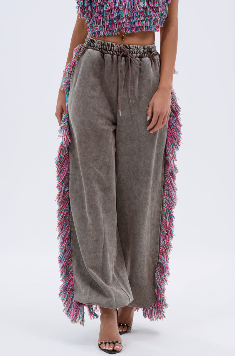 THE ONE WIDE LEG JOGGER WITH FRINGE