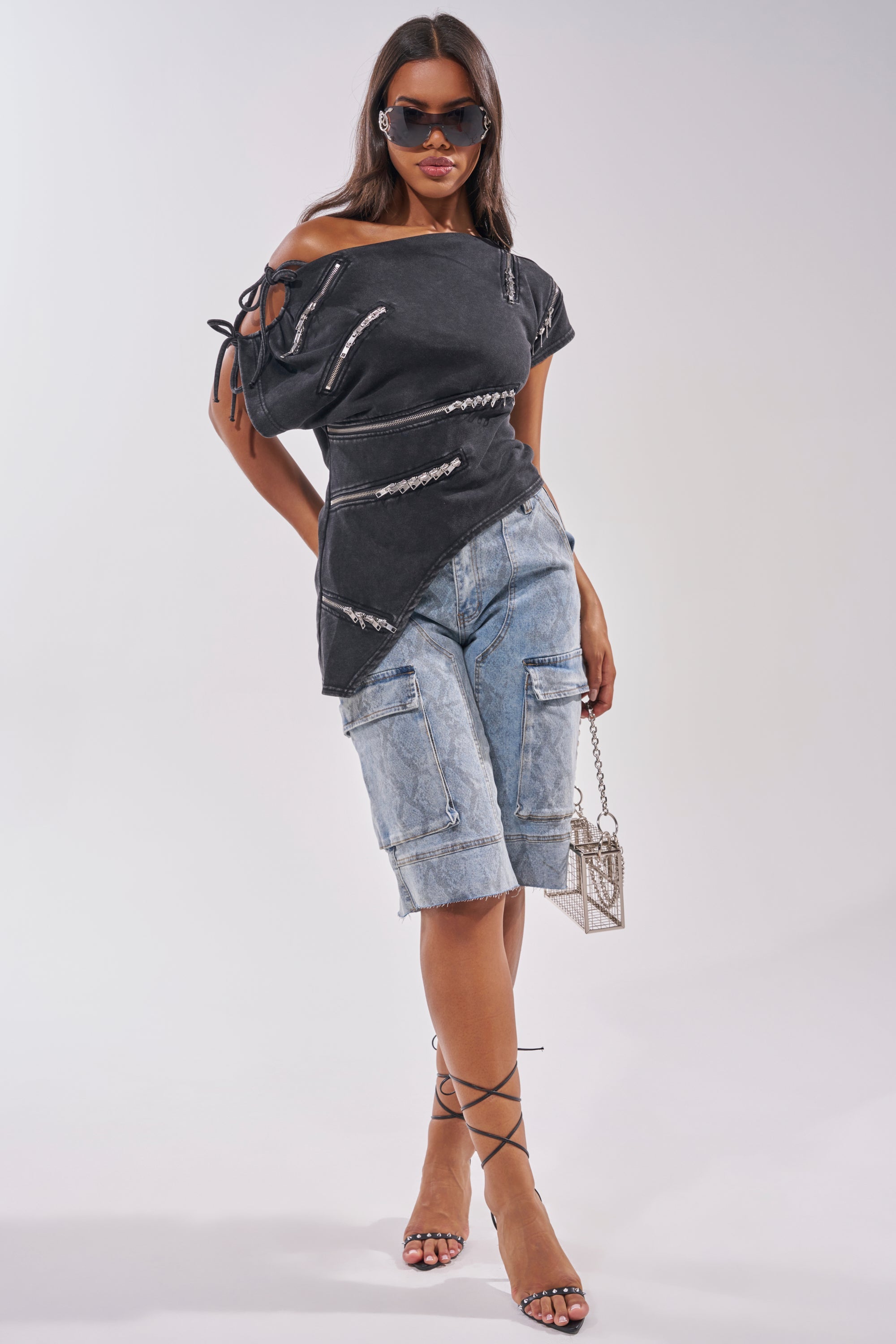 ROGUE ZIPPER ASYMMETRIC TEE