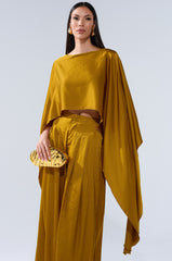 COCKTAIL HOUR BLOUSE IN MUSTARD