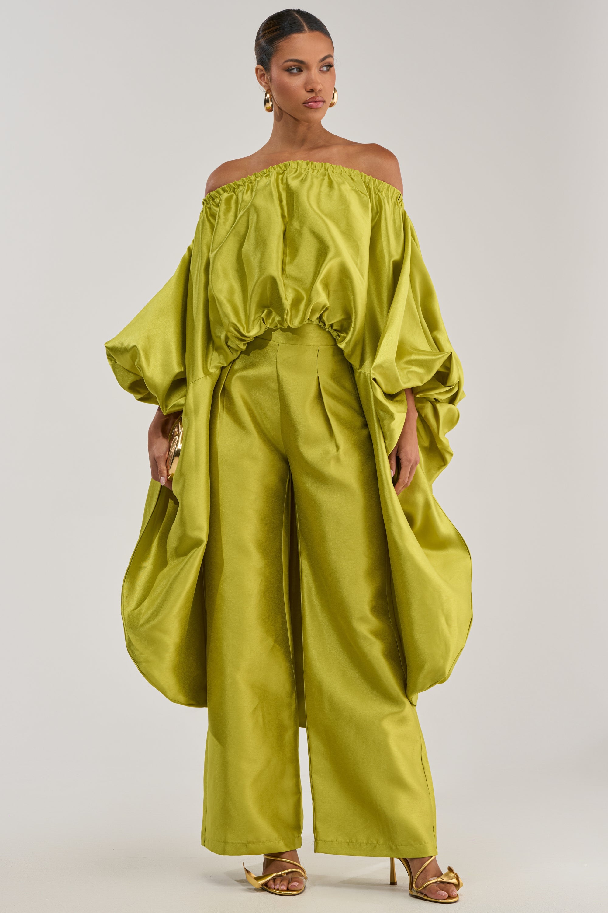 BY MY SIDE HIGH LOW BLOUSE IN CHARTREUSE