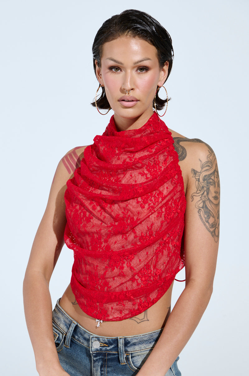 LETICIA LACE HALTER NECK TOP