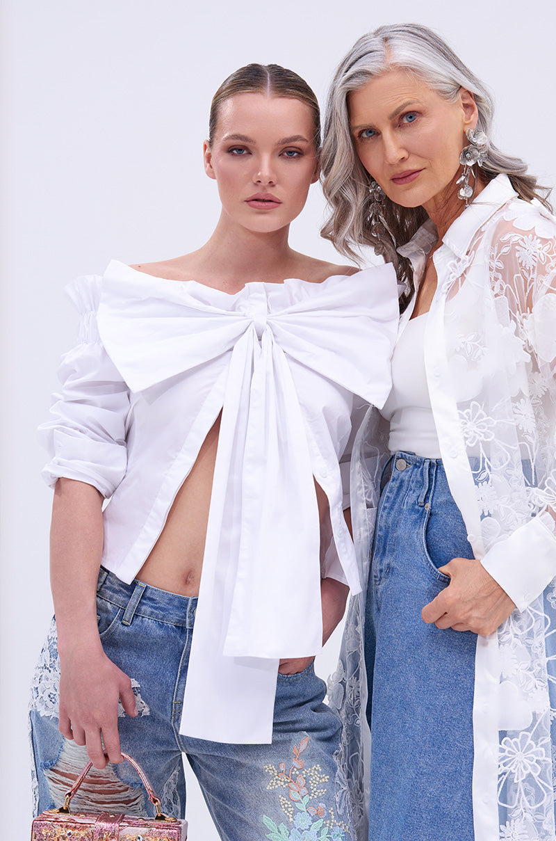 BOWED UP BLOUSE