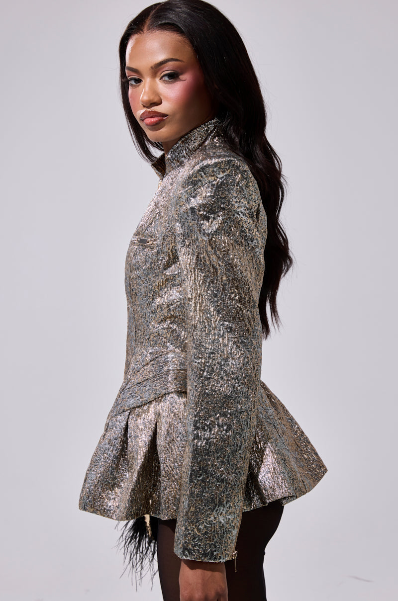 BRONZE BROCADE BLAZER