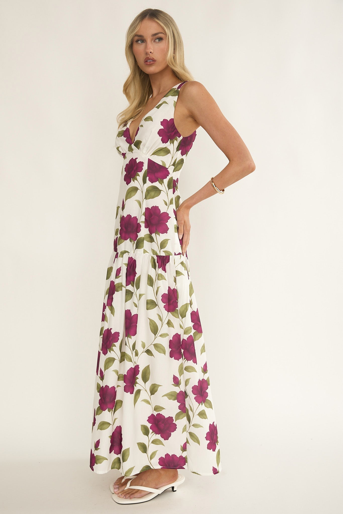 Begonia Drop Waist Maxi Dress Allegra Floral