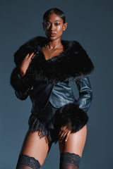 CELESTE FUR TRIM BLAZER