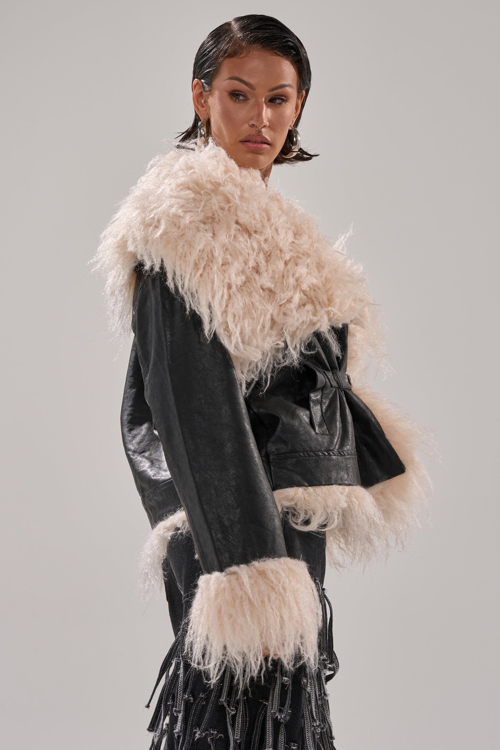 ROSIE FUR TRIM MOTO