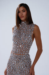 ALL THE BLING RHINESTONE OPEN BACK TOP