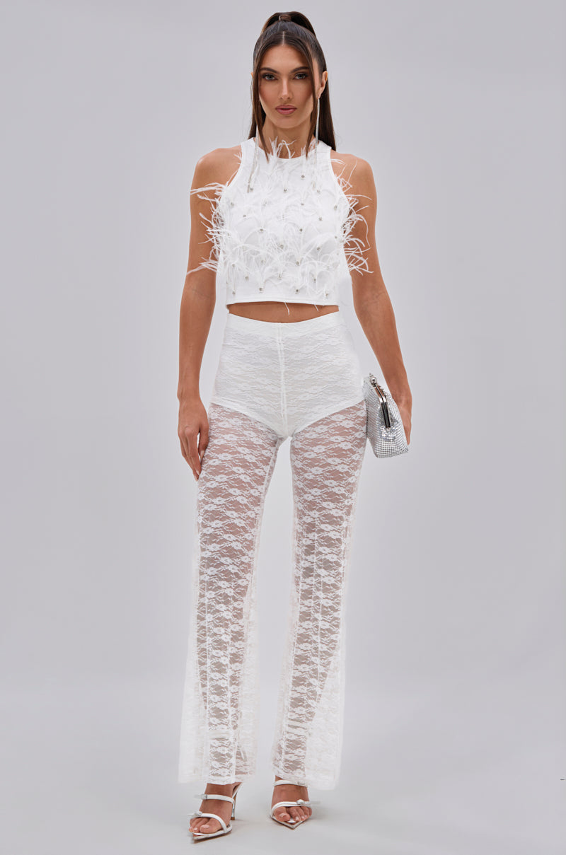 HOT STUFF LACE FLARE LEGGING