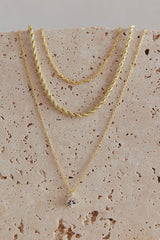 Aubrey Crystal Pendant Necklace Set Gold