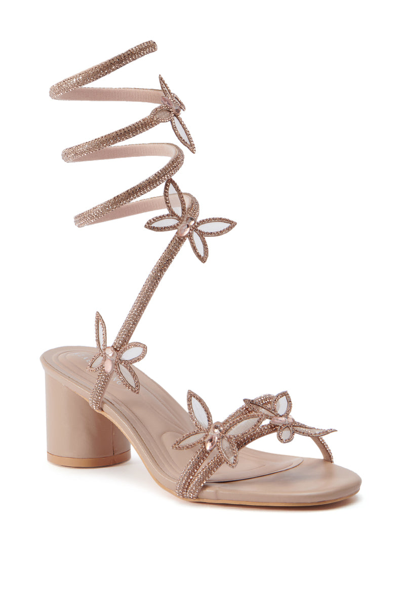 AZALEA WANG QUINTON NUDE CHUNKY SANDAL