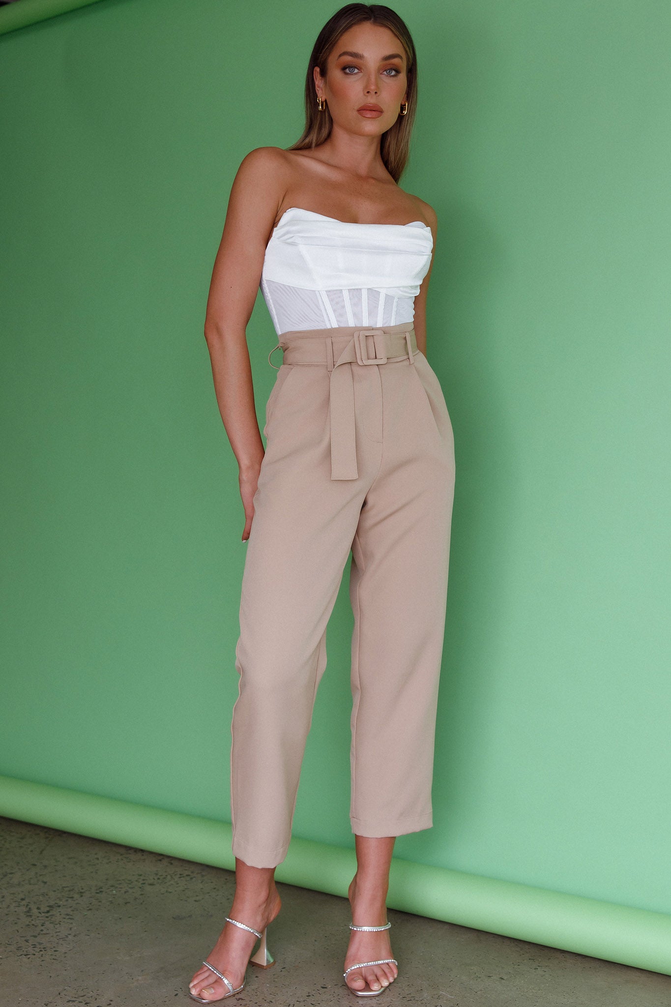 Chance Encounter Straight Leg Pants Latte