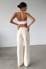 DOGMA Straight Wide Leg Skater Denim Jeans Cream