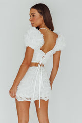 Cielito Embellished Crop Top White