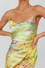 Bailey Strappy Chain Back Maxi Dress Lime