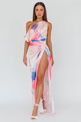 Charm Me Thigh Split Maxi Dress Pink/Blue