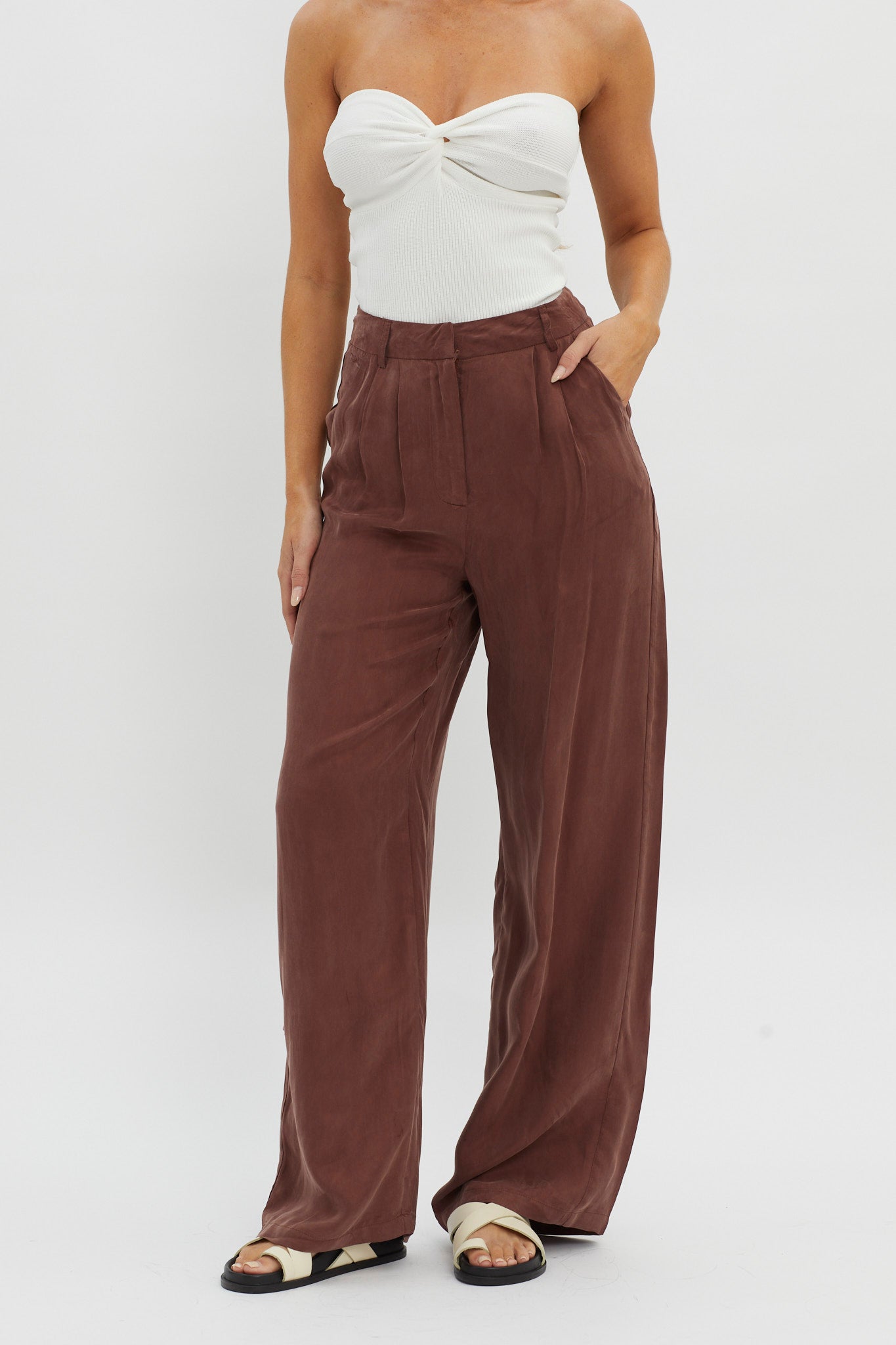 Dodie Straight Leg Trouser Pants Choco
