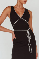 Del Sol Diamante Rope Maxi Dress Black